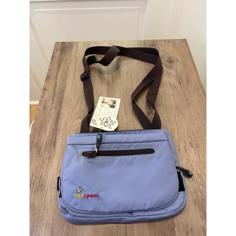 Sherpani Zoom Crossbody Bag Women Small Purple Nylon Travel Floral Lining